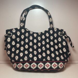 Vera Bradley Paisley Sherry Black Retired Handbag Satchel Purse Bag Cottagecore